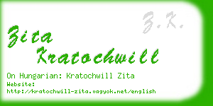 zita kratochwill business card